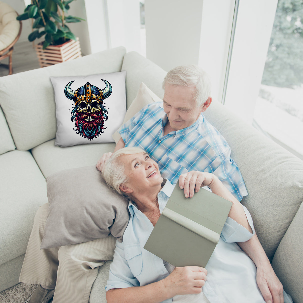 Totenkopf Wikinger Kissen
