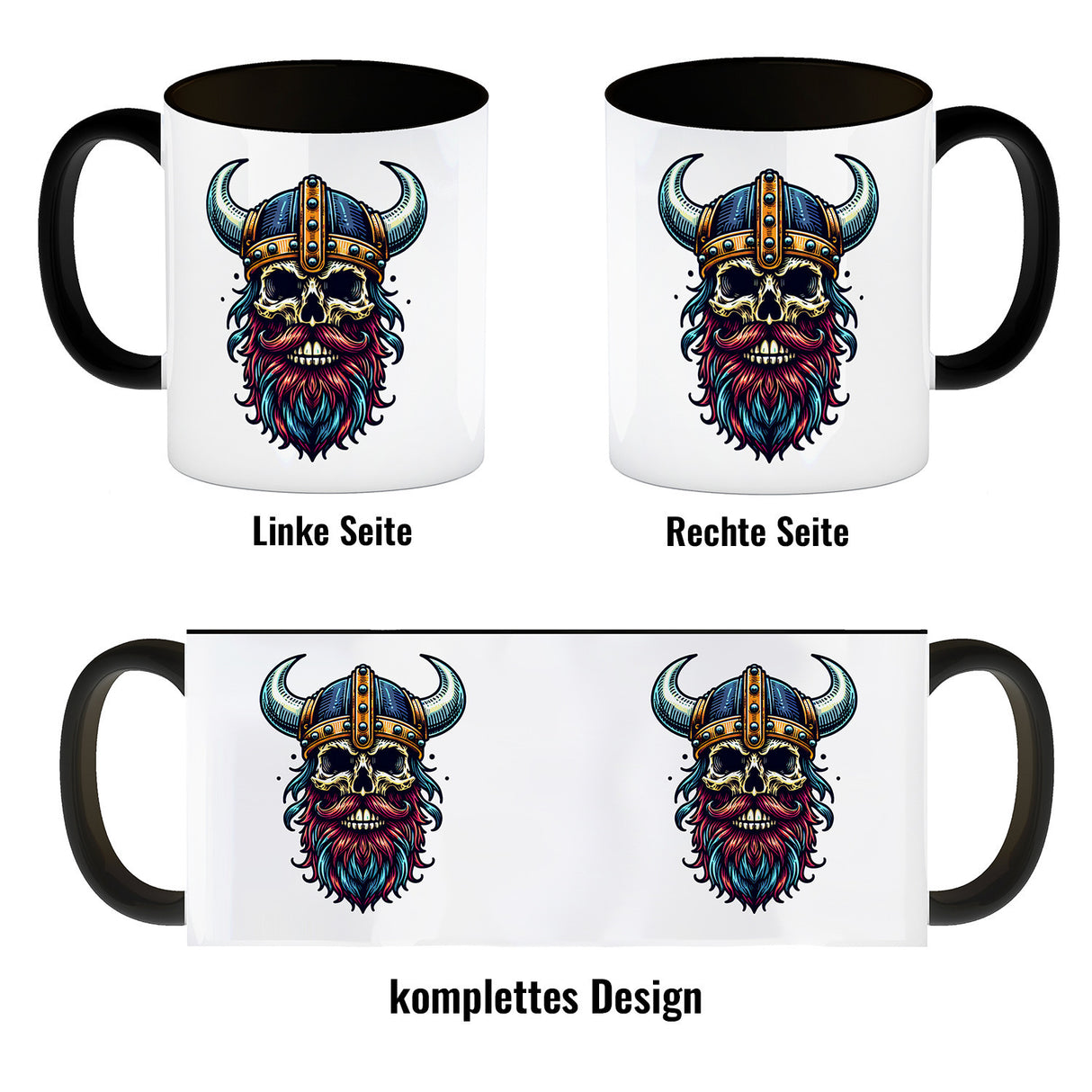 Totenkopf Wikinger Kaffeebecher