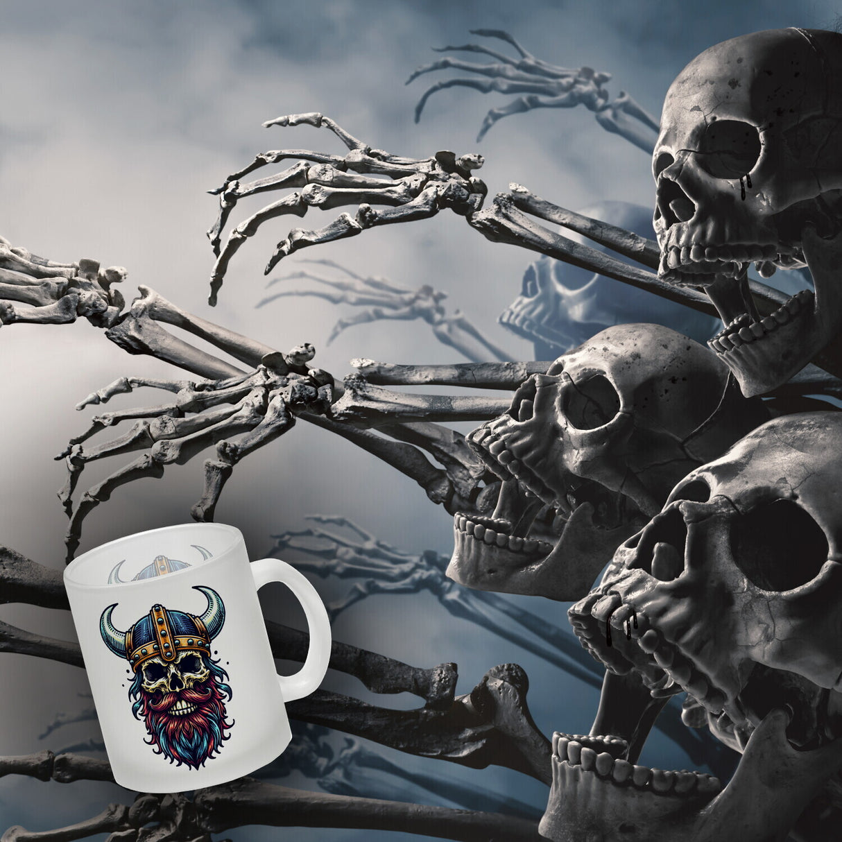 Totenkopf Wikinger Kaffeebecher