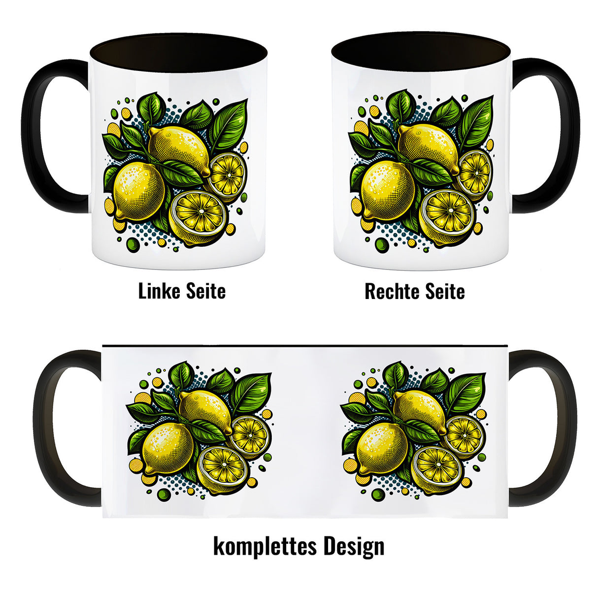 Zitronen Comic Kaffeebecher
