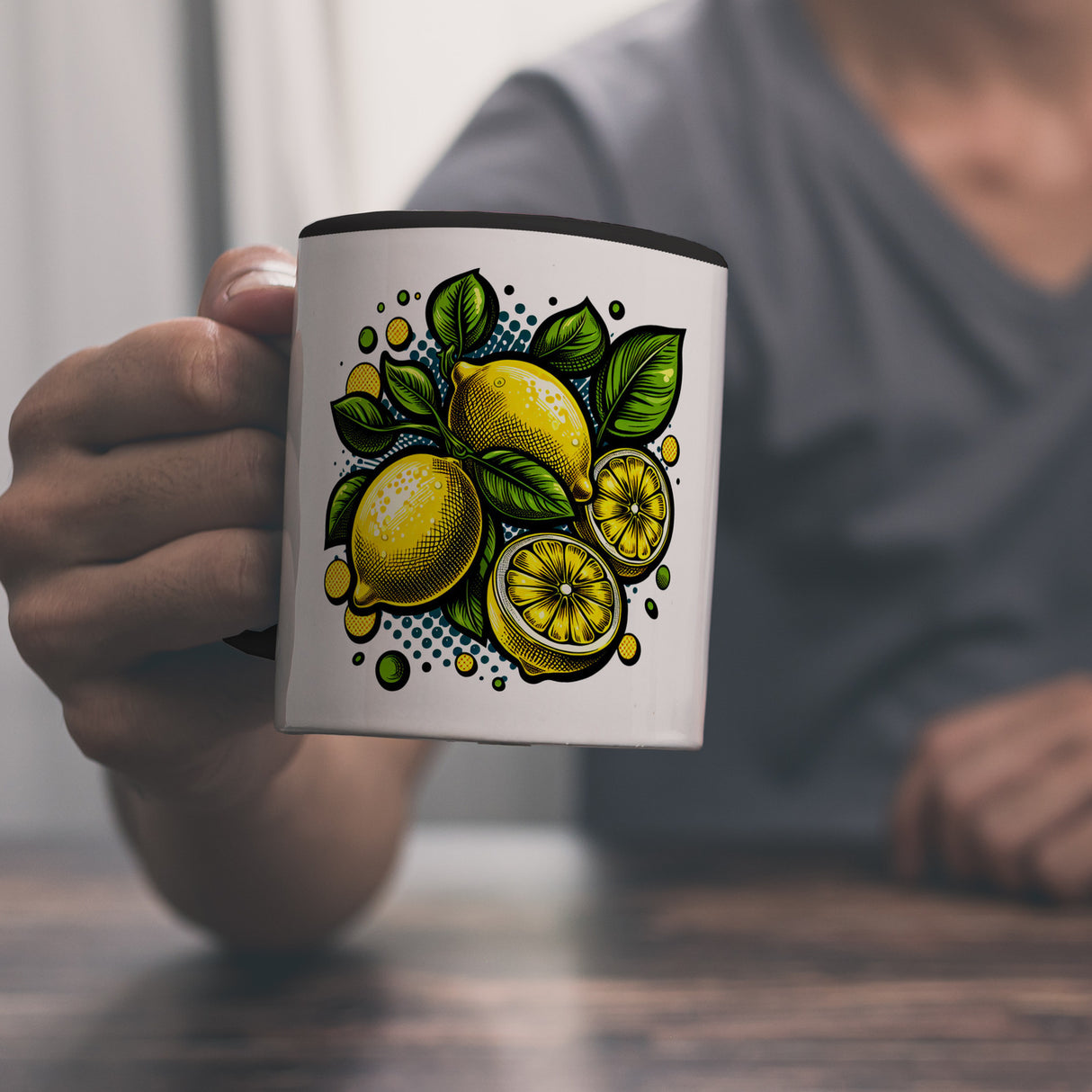 Zitronen Comic Kaffeebecher