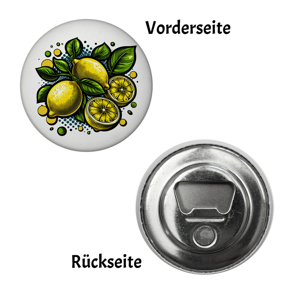 Zitronen Comic Magnet rund rund