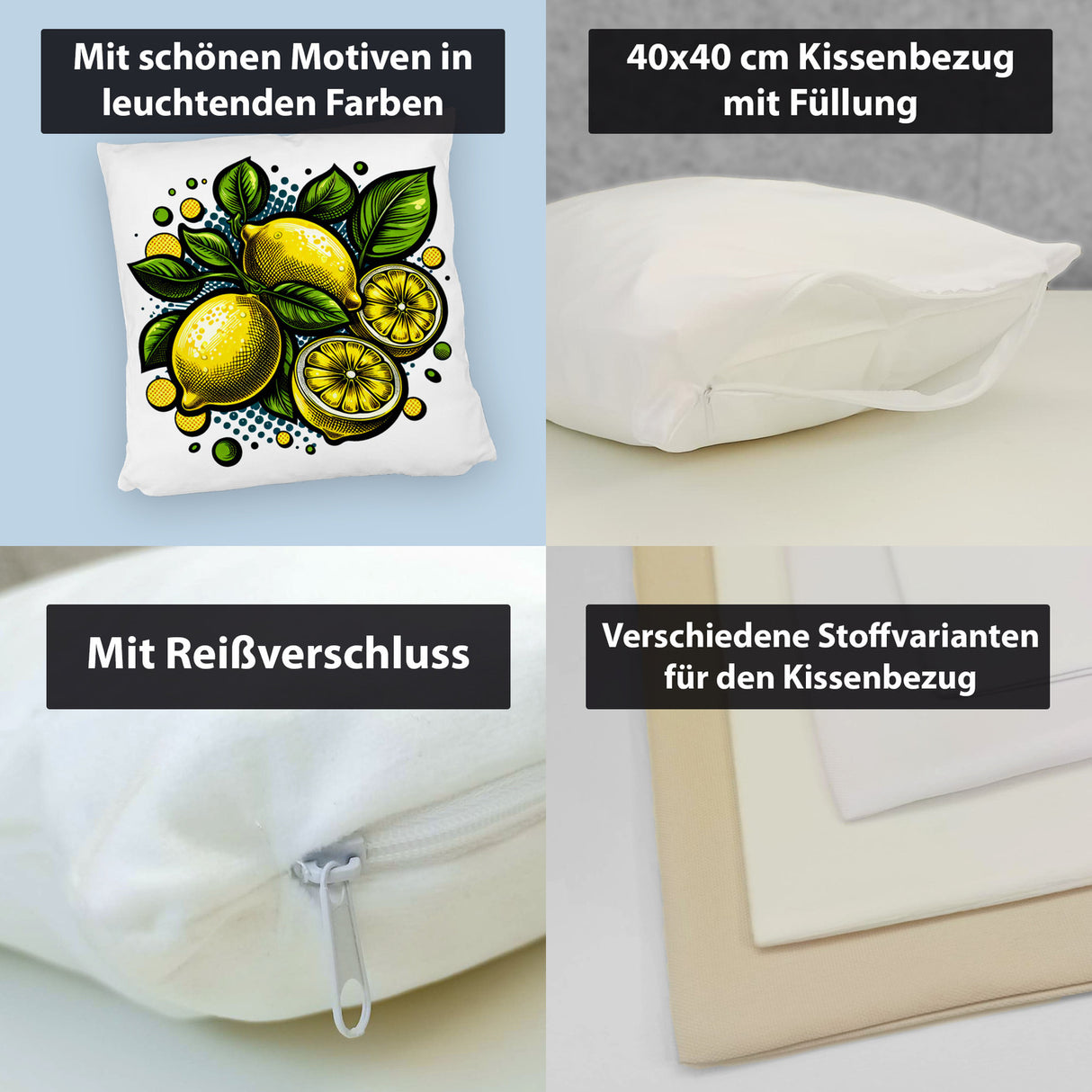 Zitronen Comic Kissen