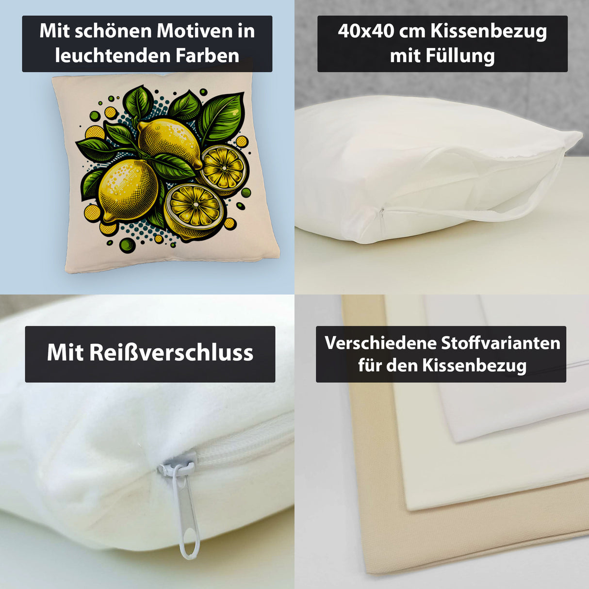 Zitronen Comic Kissen