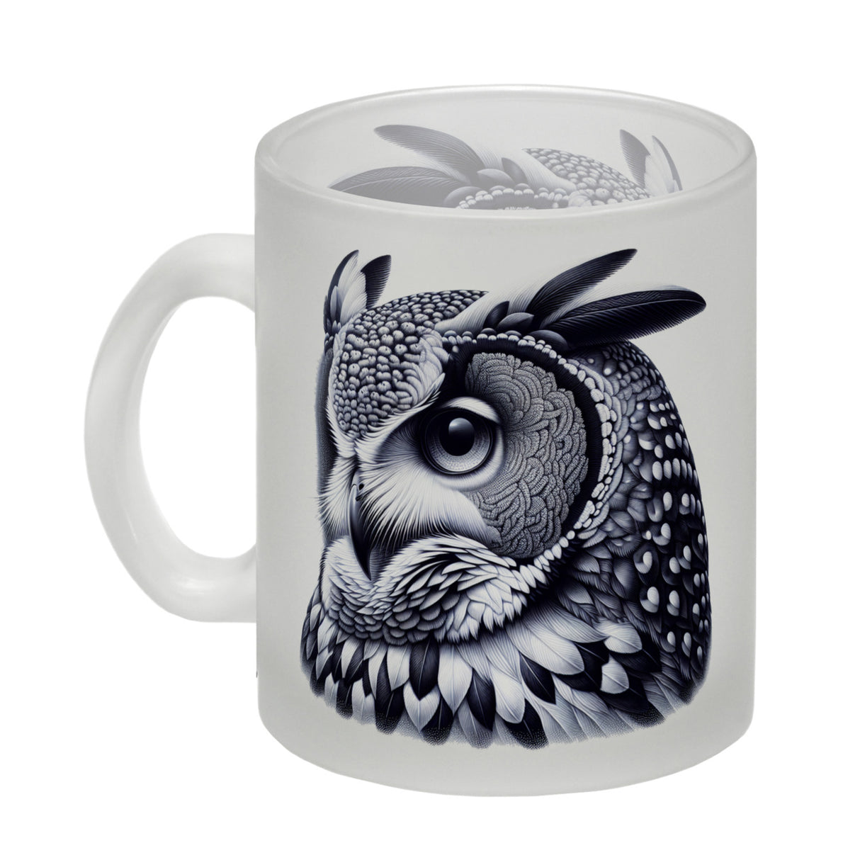 Schwarze Eule Kaffeebecher