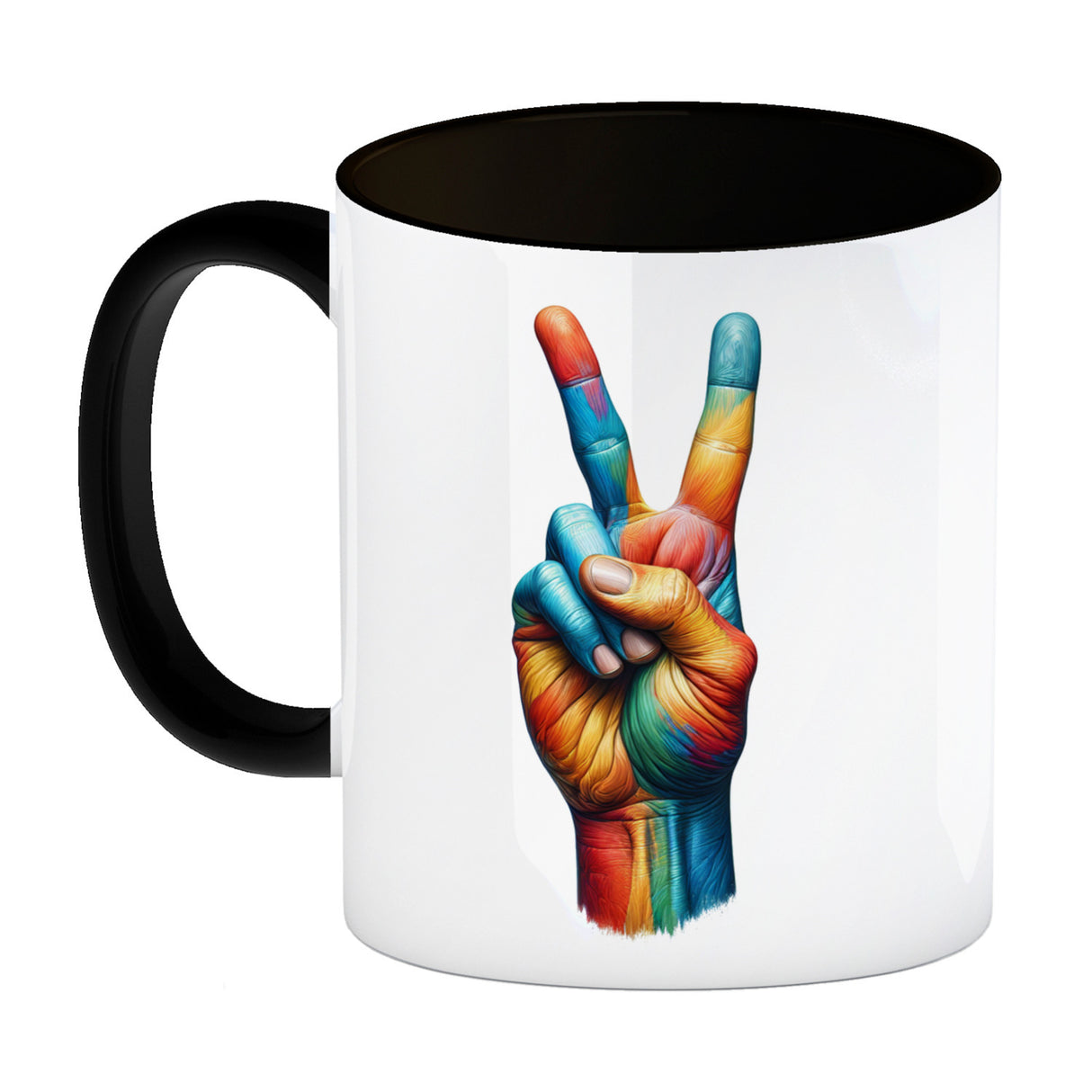 Peacezeichen in regenbogenfarben Kaffeebecher