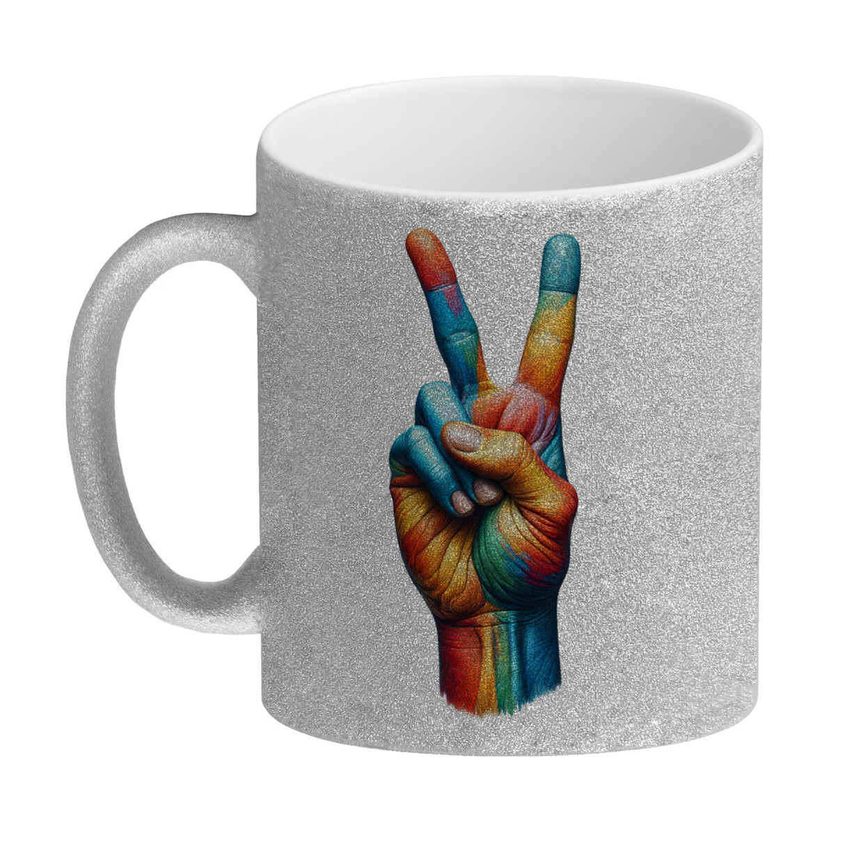 Peacezeichen in regenbogenfarben Kaffeebecher