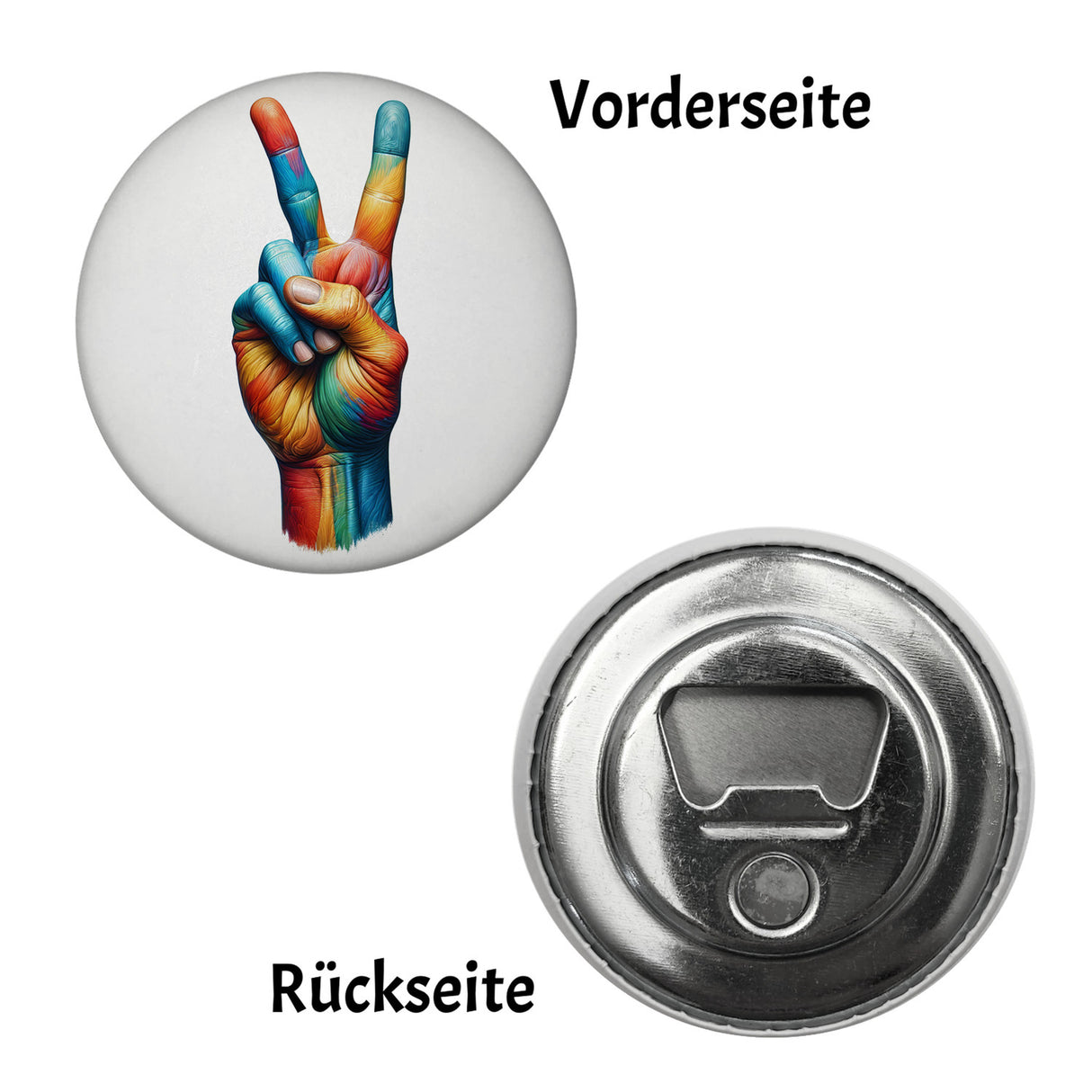 Peacezeichen in regenbogenfarben Magnet rund rund
