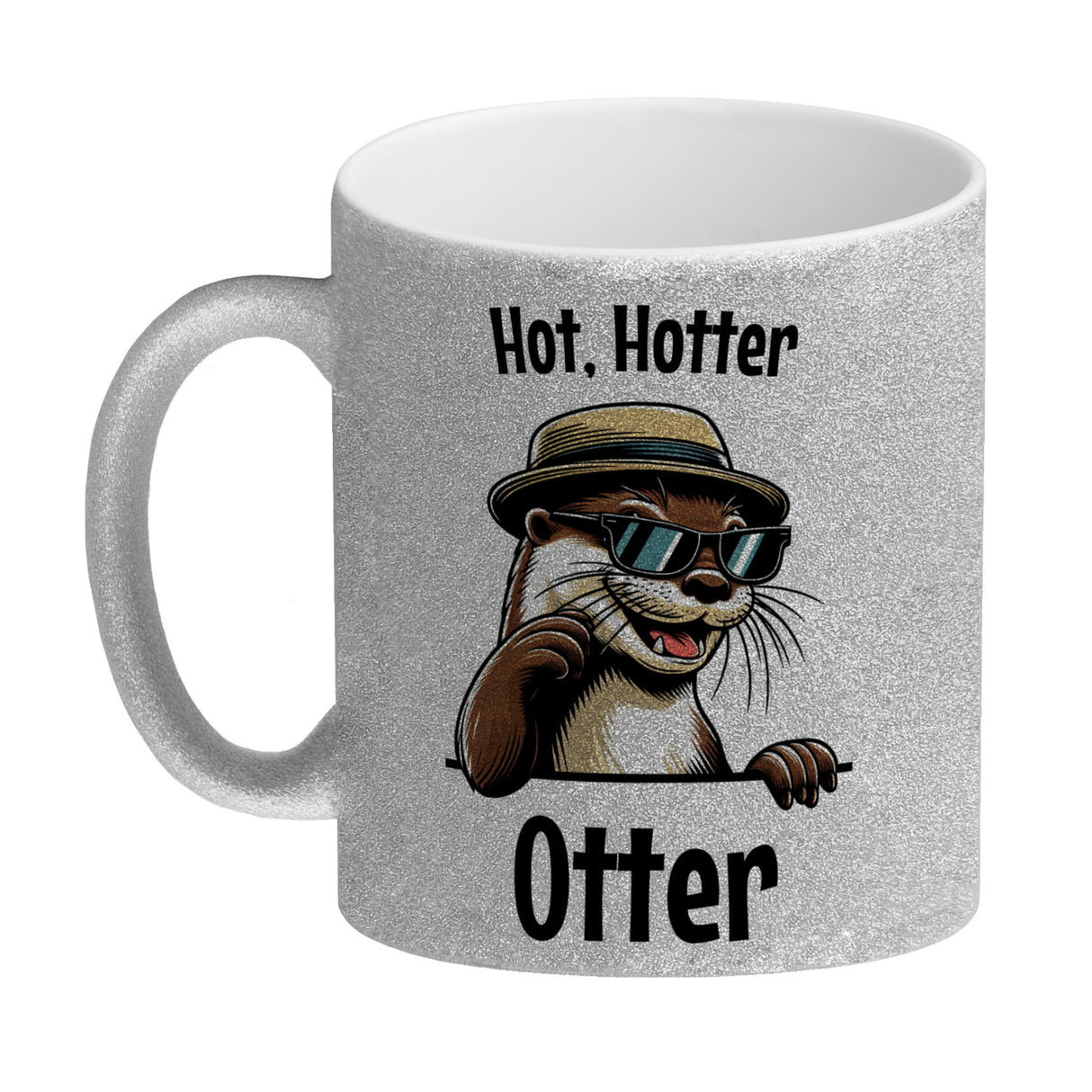Cooler Otter Kaffeebecher mit Spruch Hot Hotter Otter