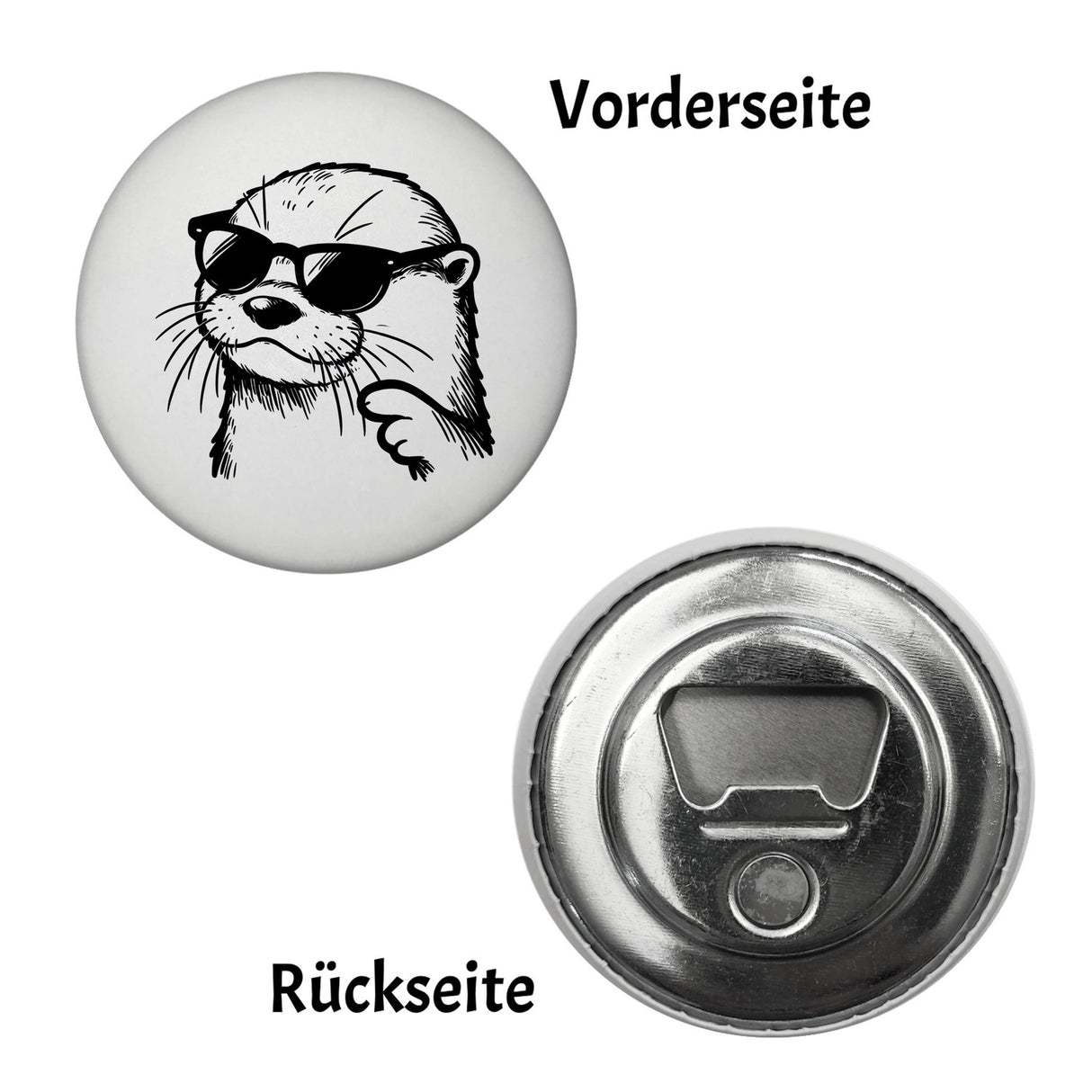 Cooler Otter mit Sonnenbrille Magnet rund rund