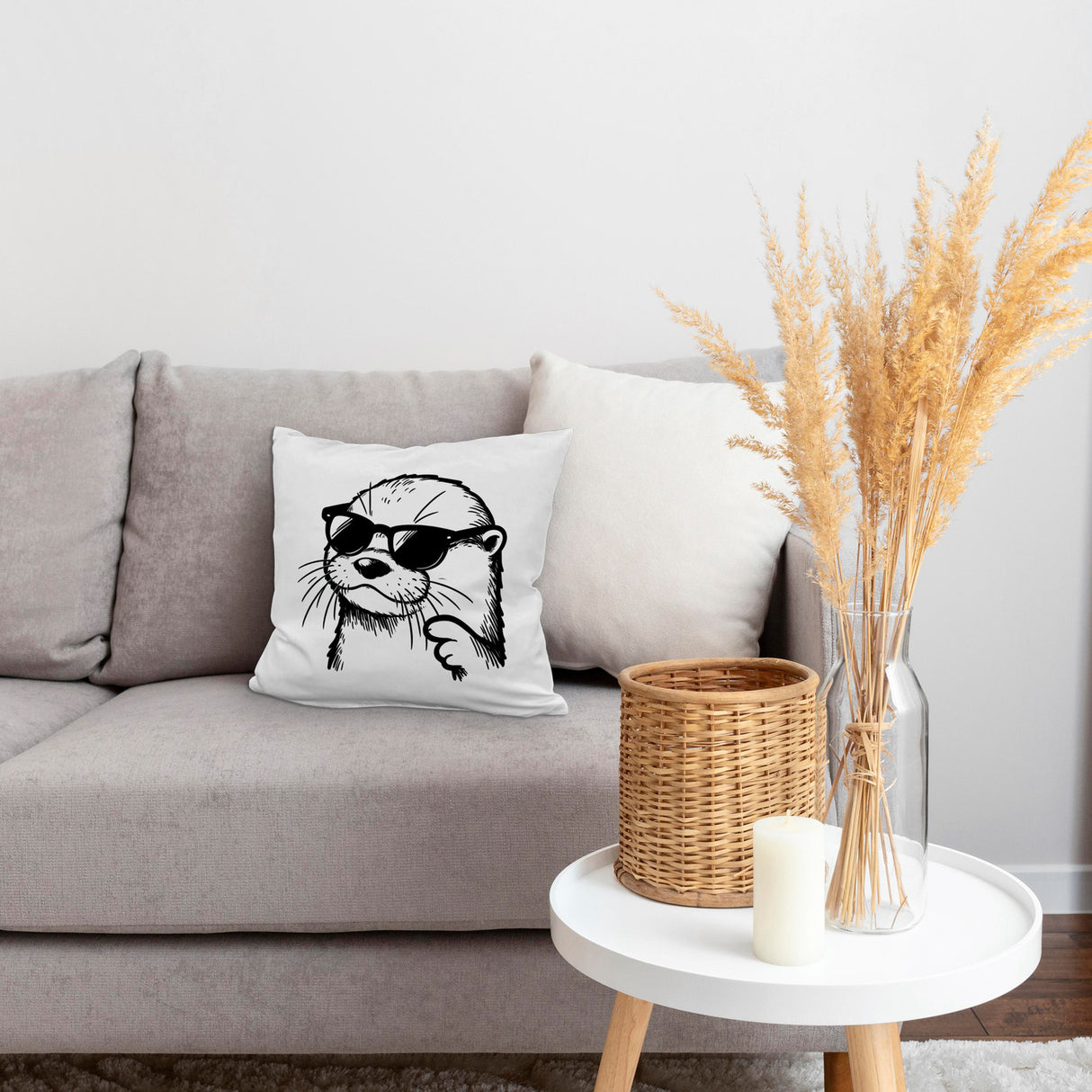 Cooler Otter mit Sonnenbrille Kissen