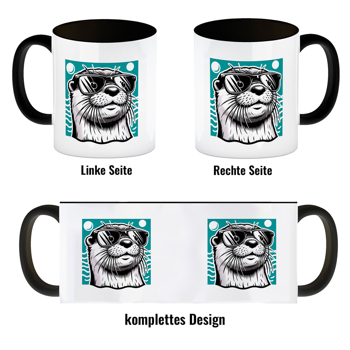 Lustiger Otter mit Sonnenbrille Kaffeebecher