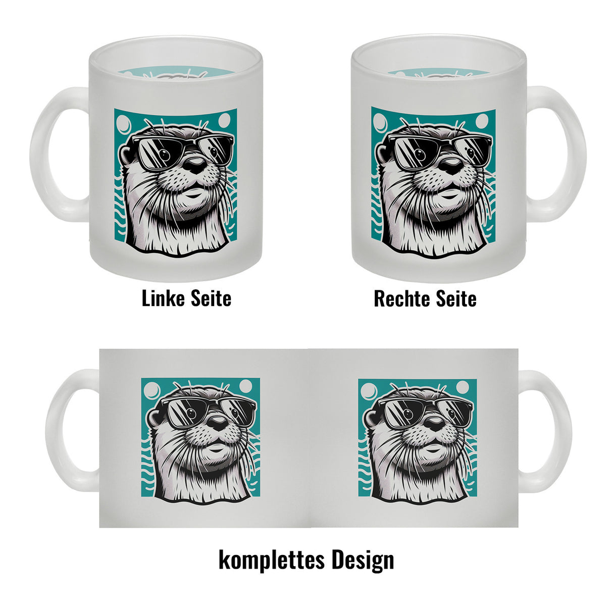Lustiger Otter mit Sonnenbrille Kaffeebecher