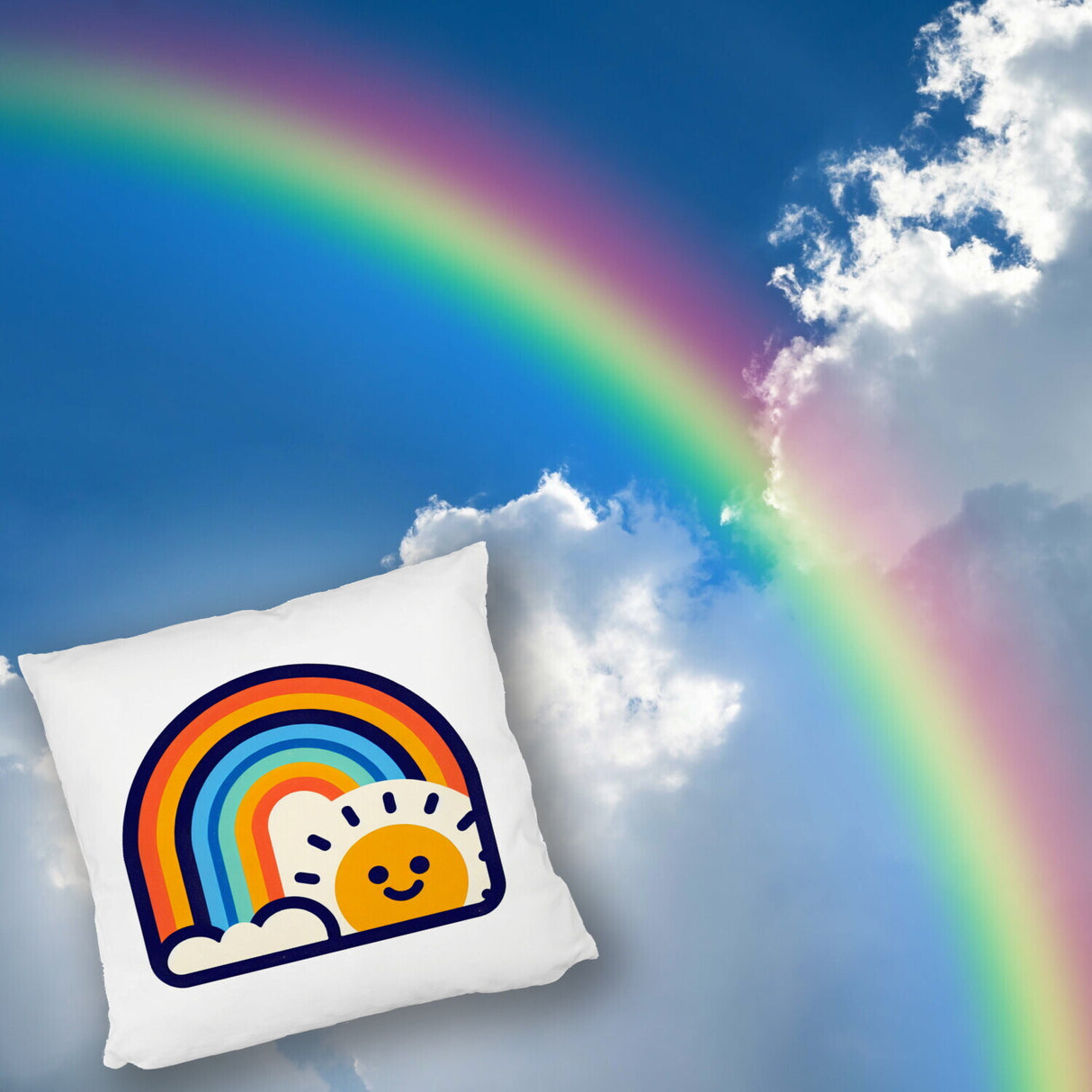 Regenbogen mit Sonne Kissen