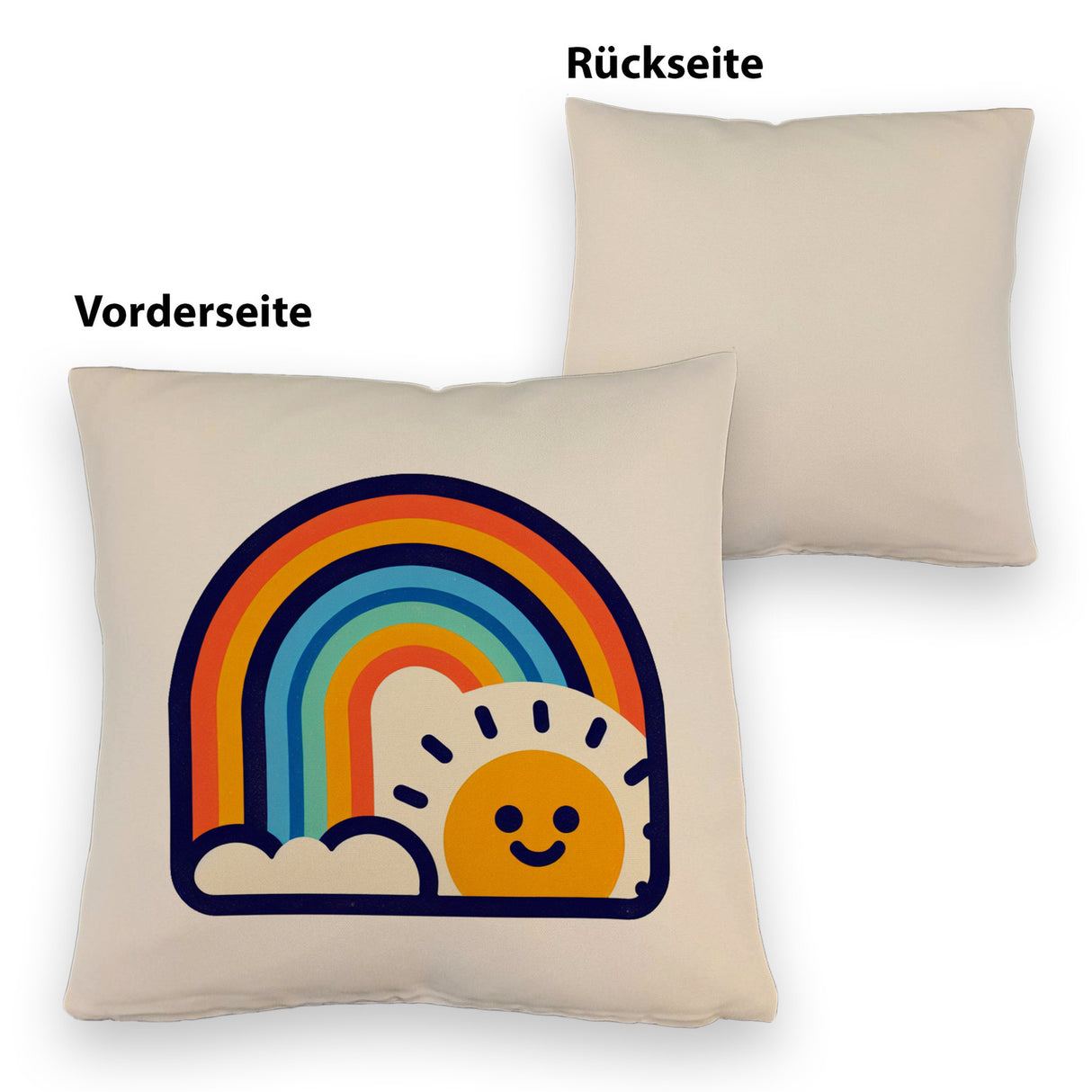 Regenbogen mit Sonne Kissen