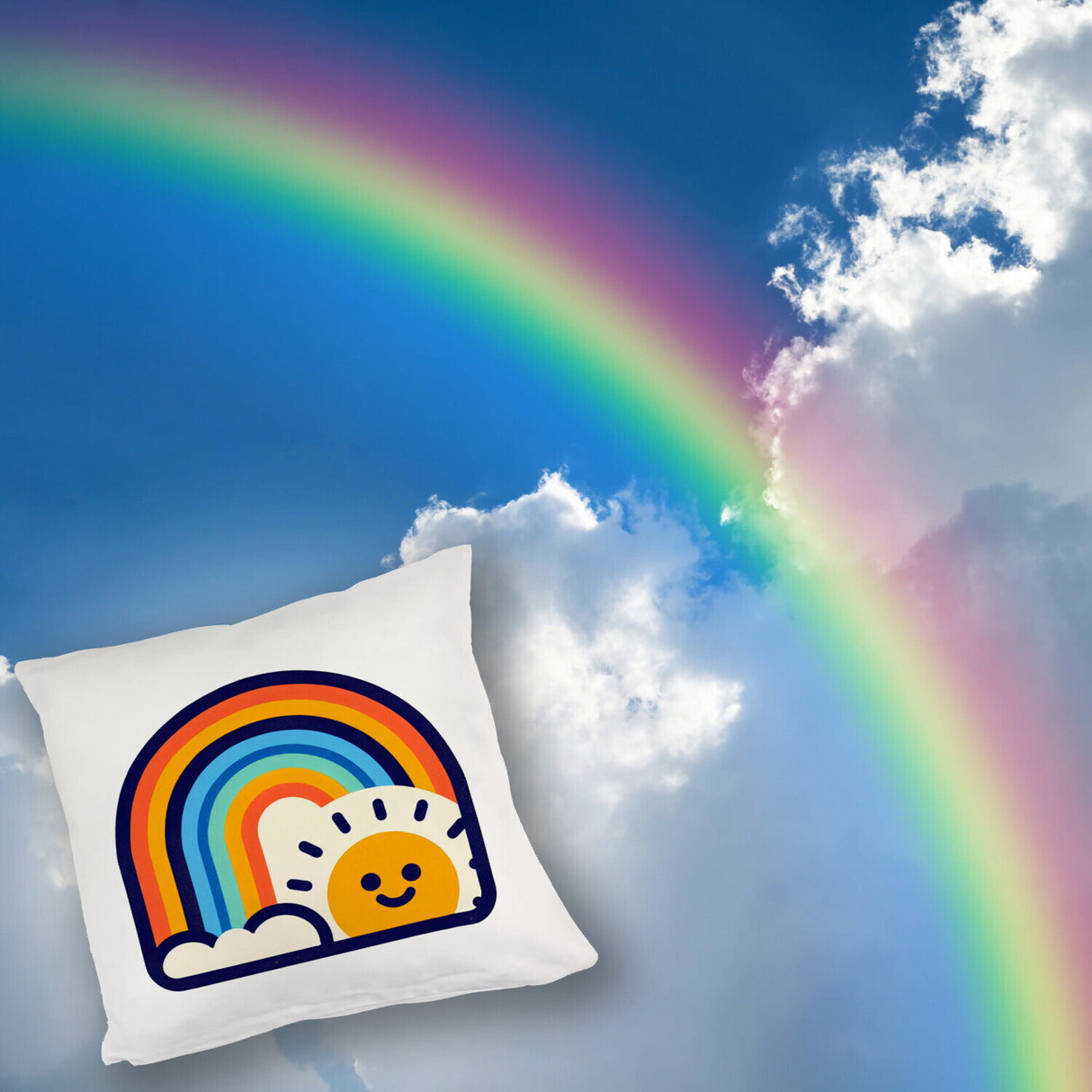 Regenbogen mit Sonne Kissen