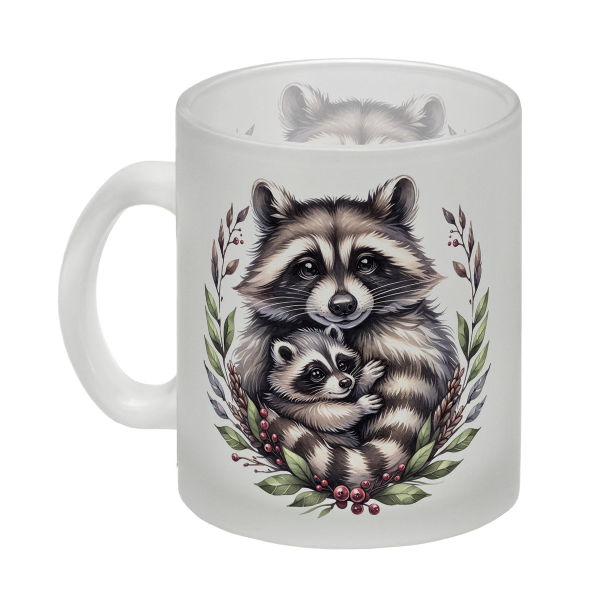 Waschbärmama mit Baby Kaffeebecher