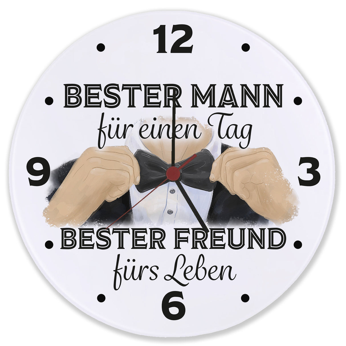Trauzeuge Wanduhr mit Spruch Bester Mann ewiger Freund