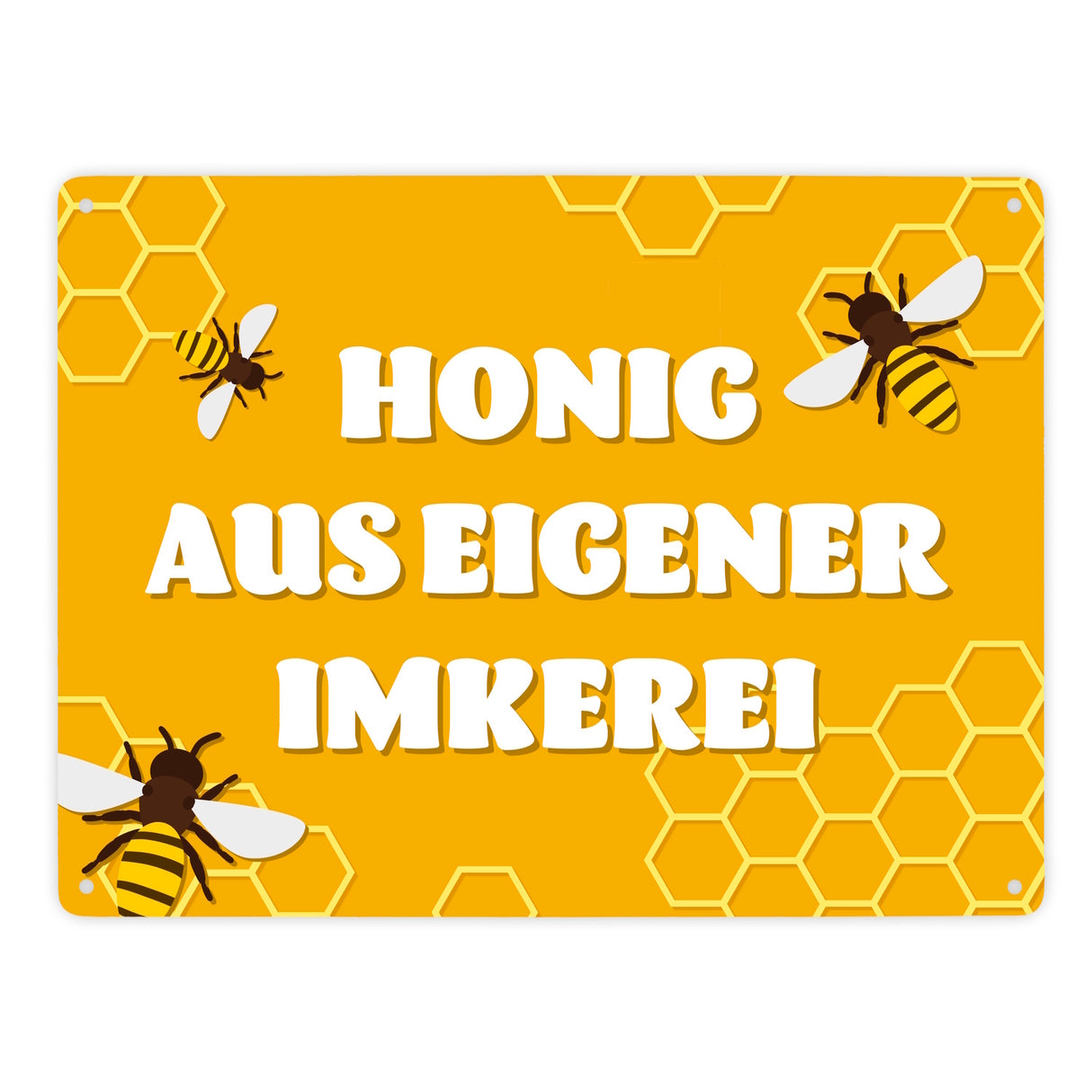 Imkerei Bienen Metallschild in 15x20 cm mit Spruch Honig aus eigener Imkerei