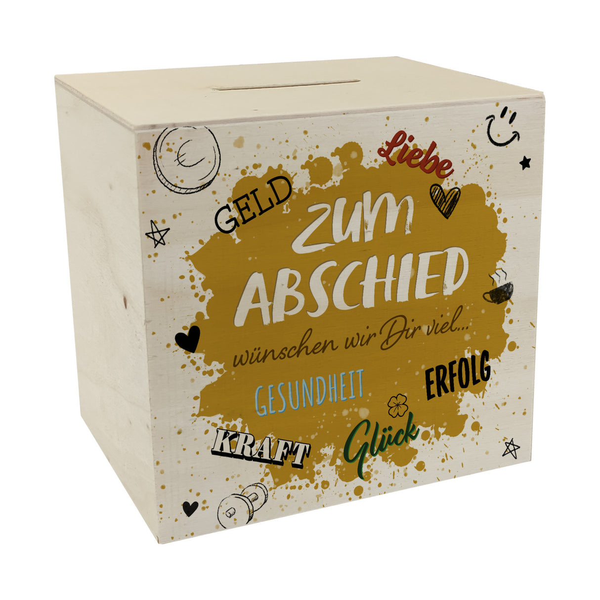 Zum Abschied Wünsche Spardose