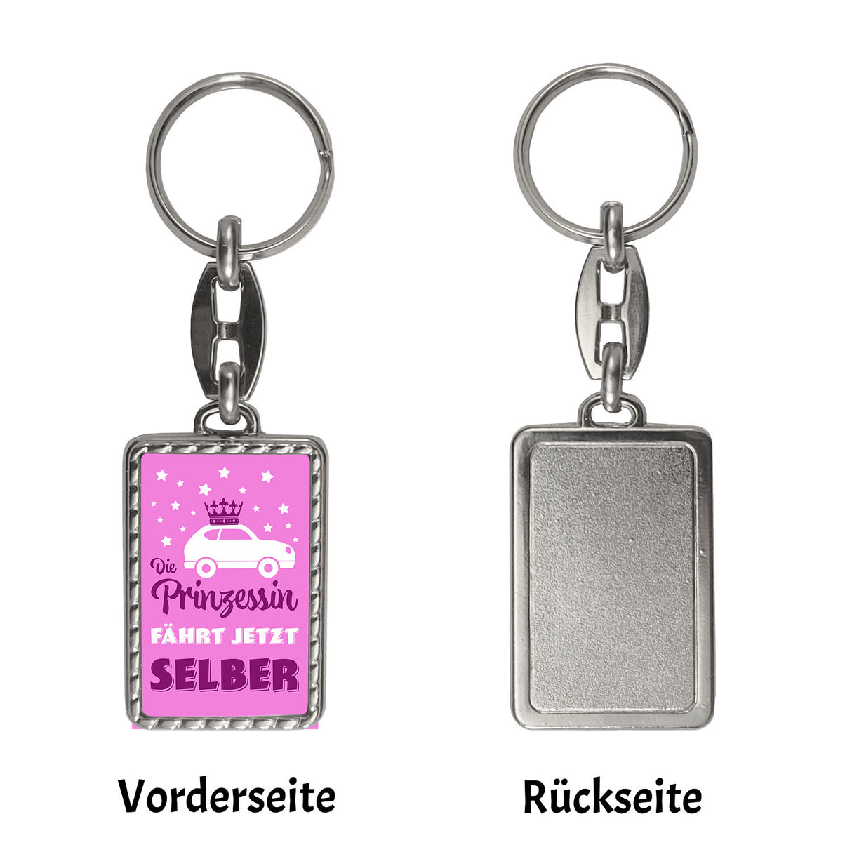 Prinzessin Schlüsselanhänger mit Spruch Die Prinzessin fährt jetzt selber