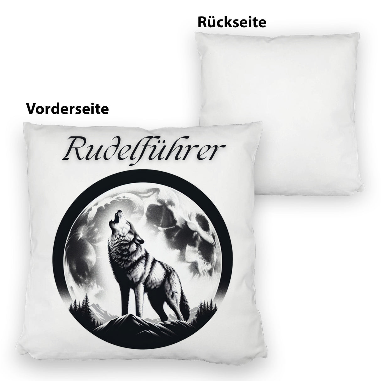 Wolf im Mondschein Rudelführer Kissen