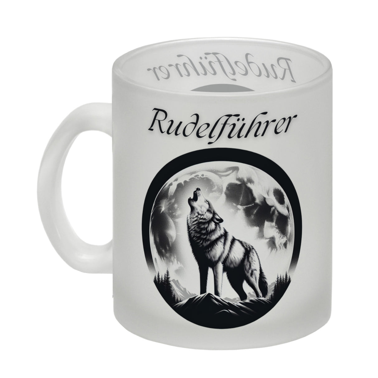 Wolf im Mondschein Rudelführer Kaffeebecher