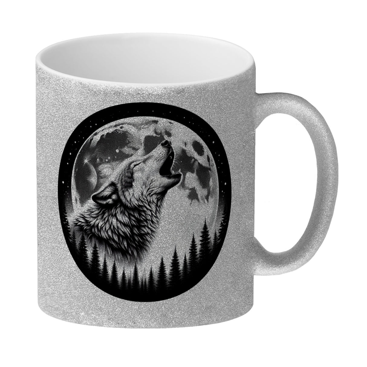 Heulender Wolf im Mondschein Kaffeebecher