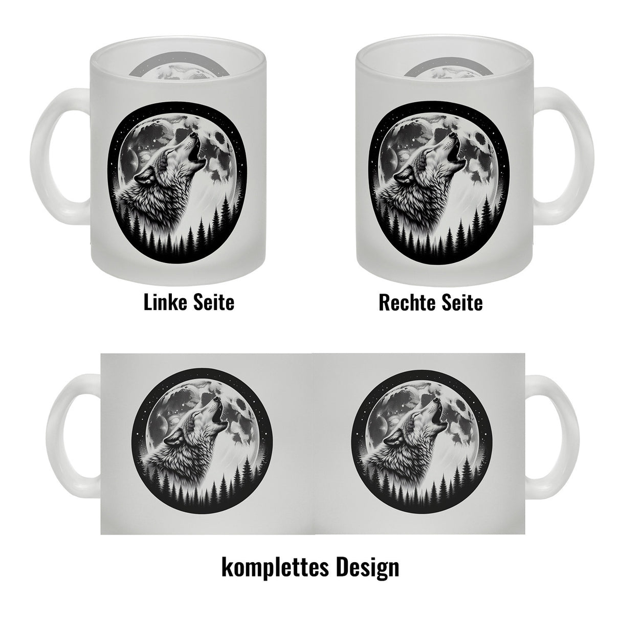 Heulender Wolf im Mondschein Kaffeebecher