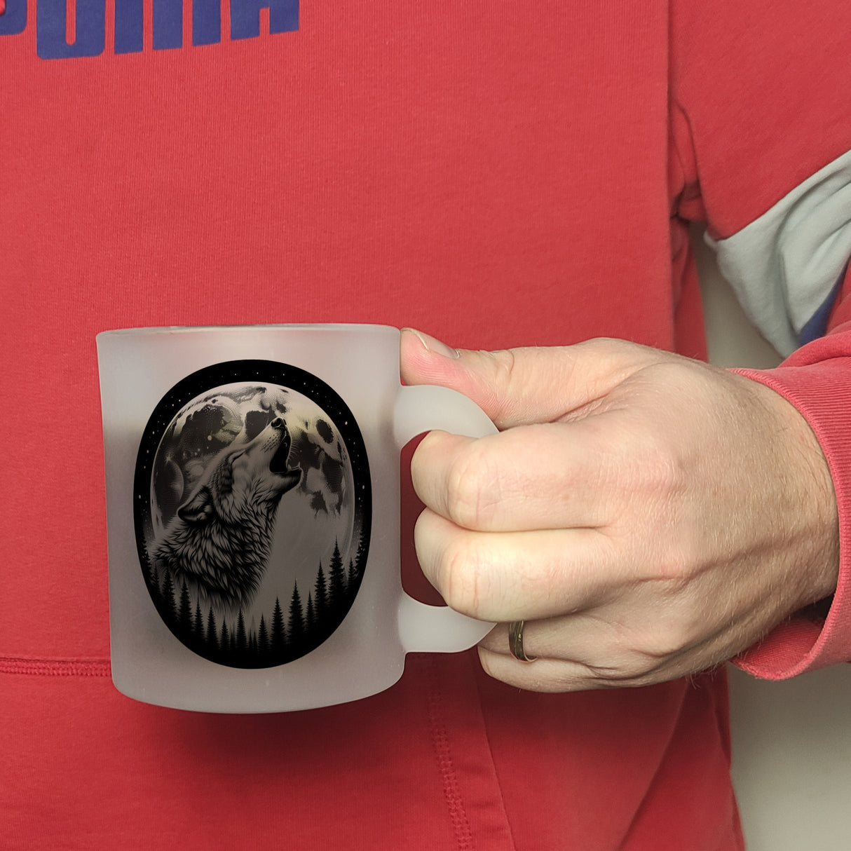 Heulender Wolf im Mondschein Kaffeebecher