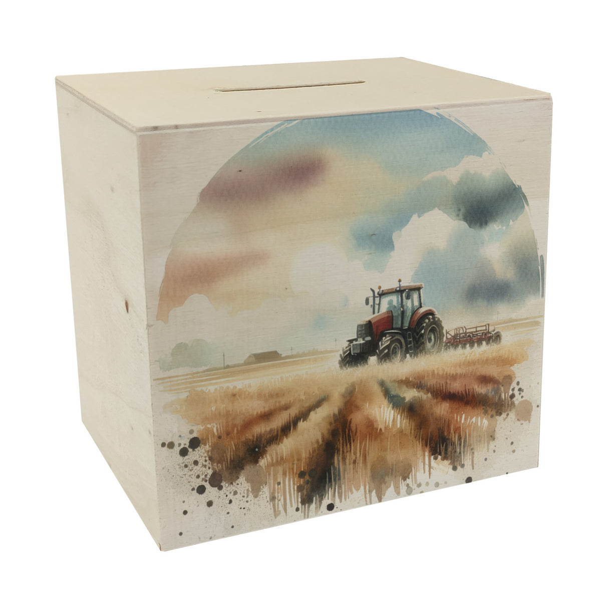 Traktor auf dem Feld Spardose