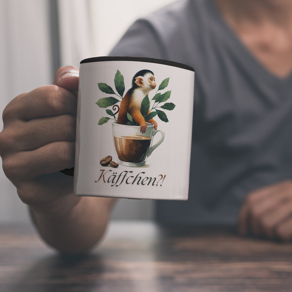 Käffchen - Affe in einer Kaffeetasse Kaffeebecher