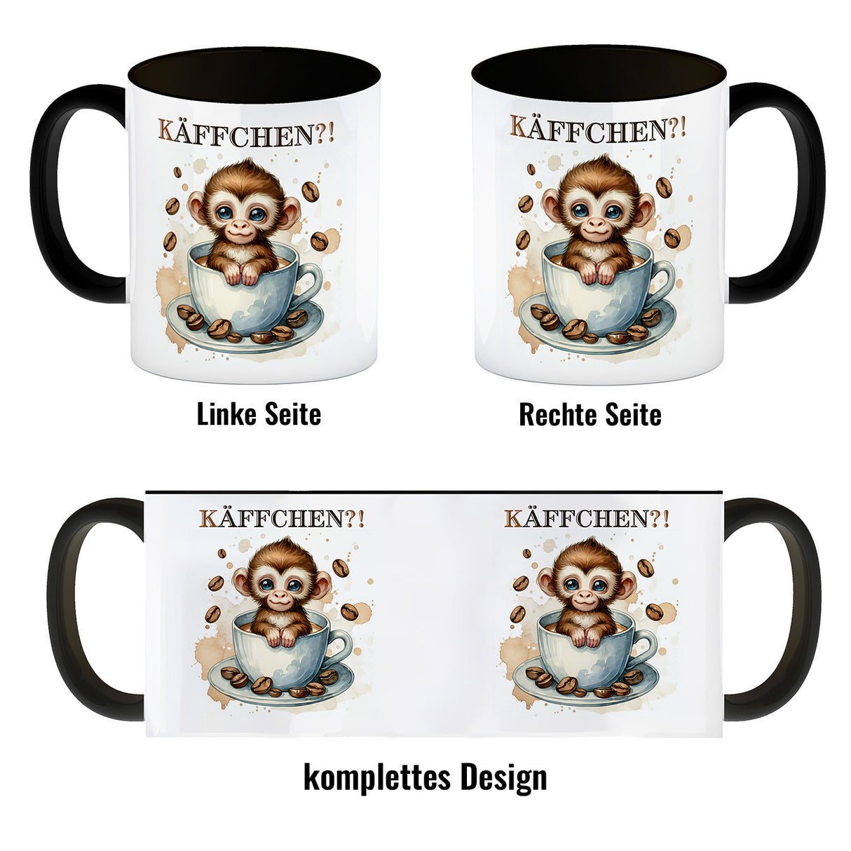 Käffchen Süßer Affe in einer Kaffeetasse Kaffeebecher