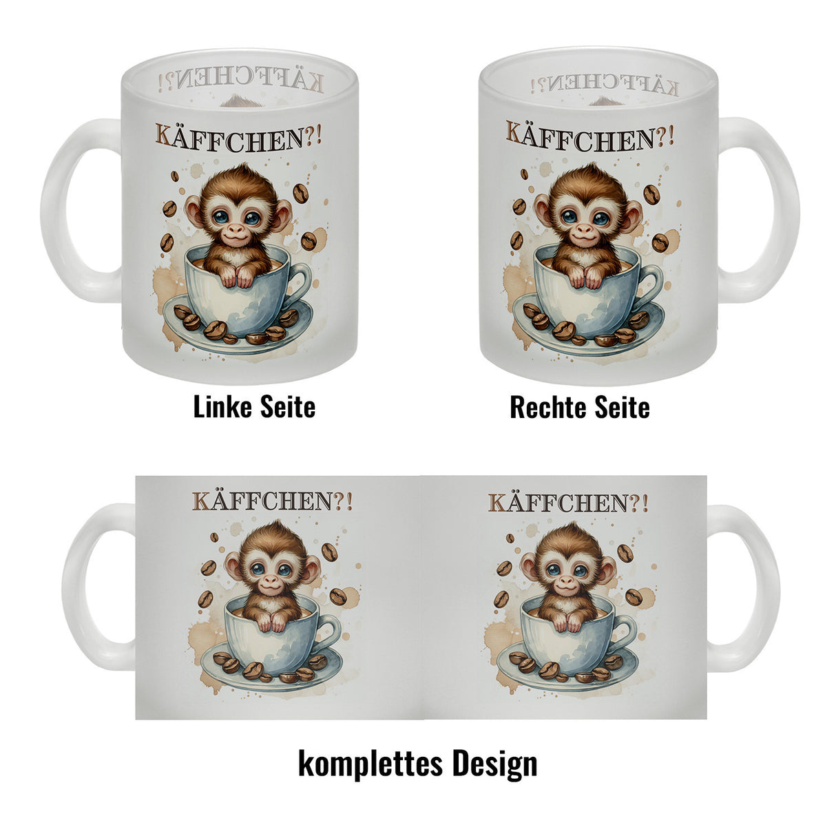 Käffchen Süßer Affe in einer Kaffeetasse Kaffeebecher