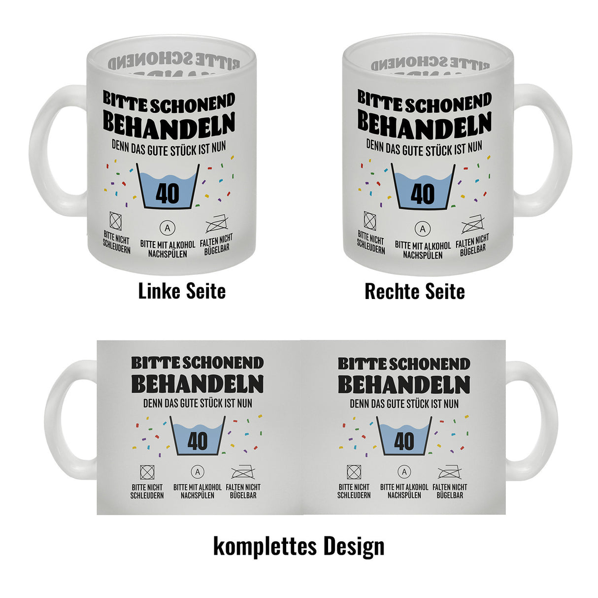 Bitte schonend behandeln - 40. Geburtstag Kaffeebecher