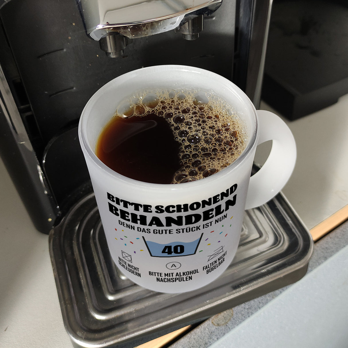 Bitte schonend behandeln - 40. Geburtstag Kaffeebecher