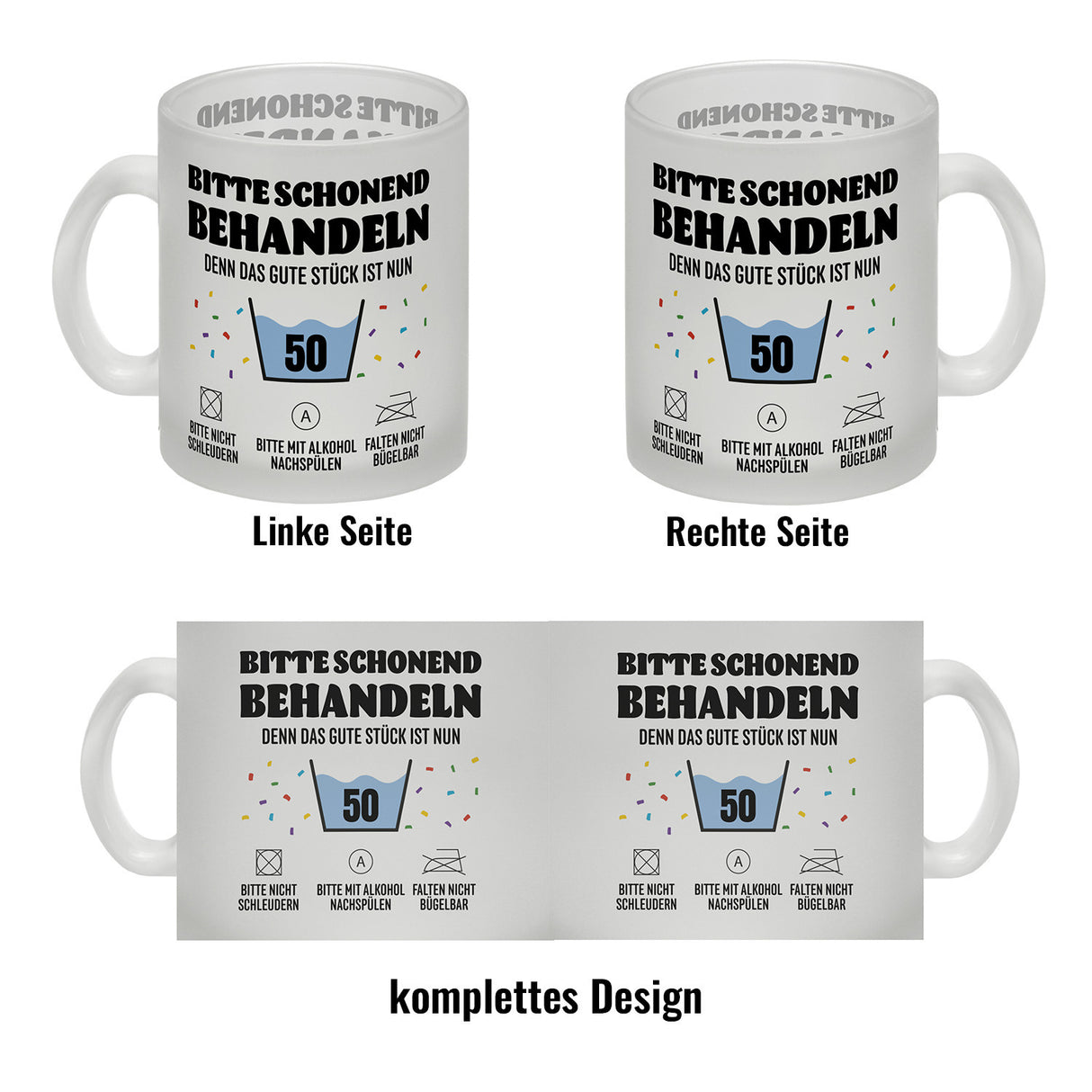 Bitte schonend behandeln - 50. Geburtstag Kaffeebecher