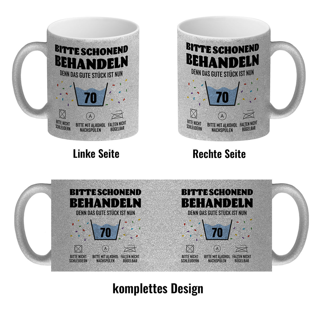 Bitte schonend behandeln - 70. Geburtstag Kaffeebecher