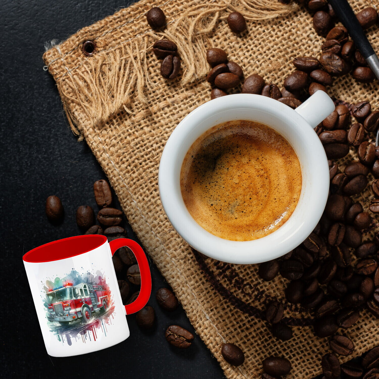 Feuerwehrauto Kaffeebecher