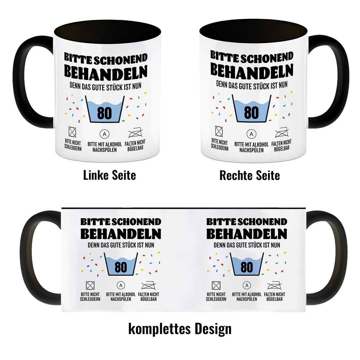Bitte schonend behandeln - 80. Geburtstag Kaffeebecher