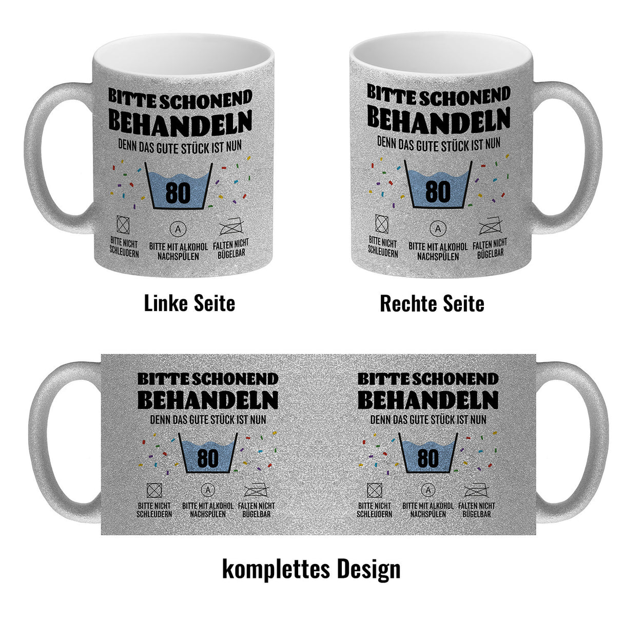 Bitte schonend behandeln - 80. Geburtstag Kaffeebecher