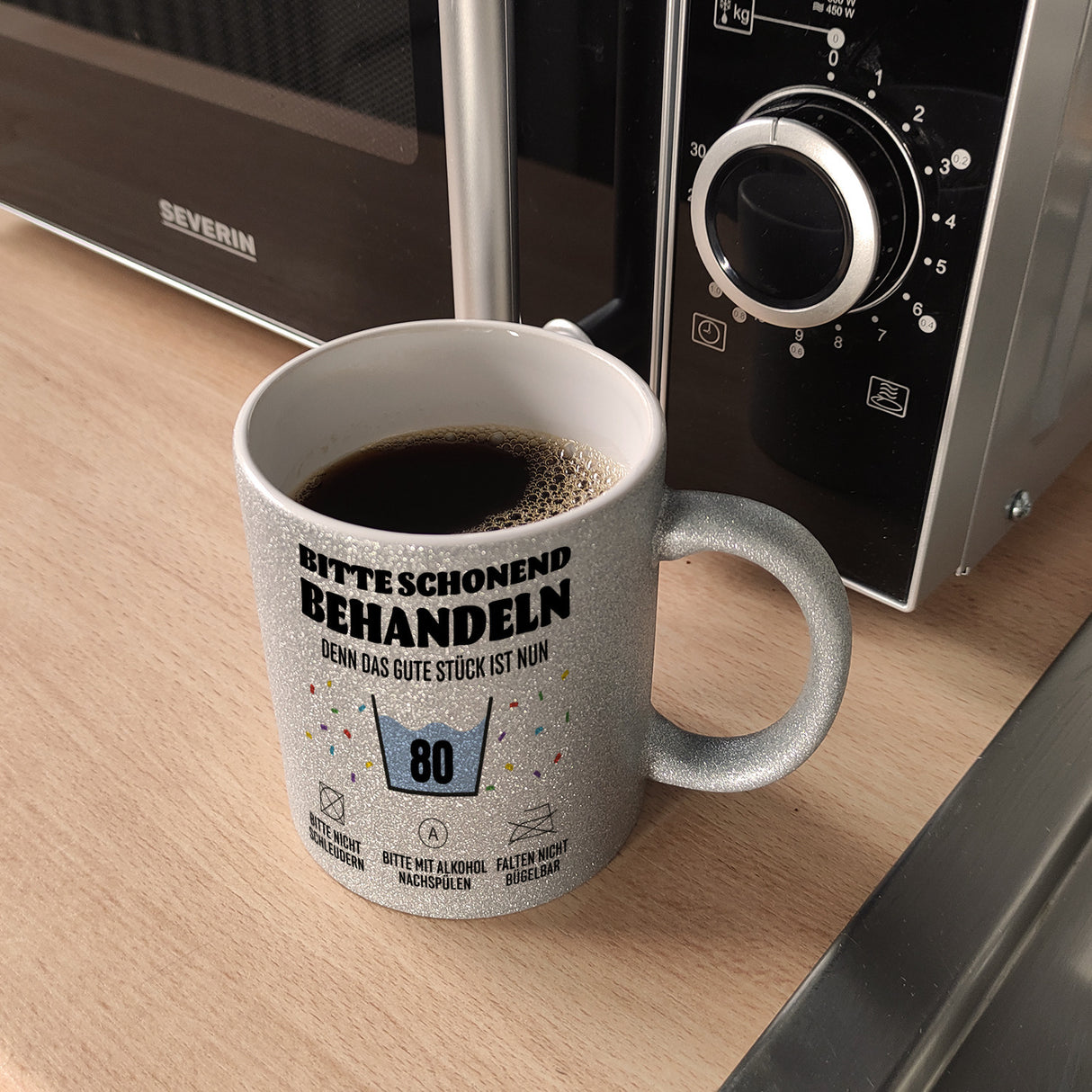 Bitte schonend behandeln - 80. Geburtstag Kaffeebecher