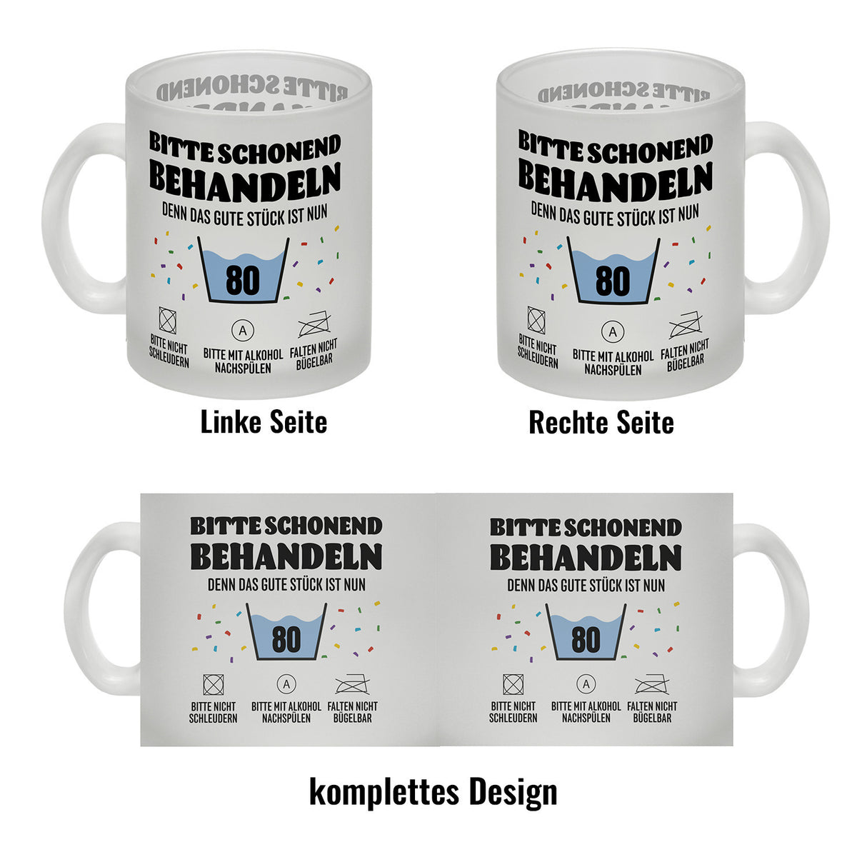 Bitte schonend behandeln - 80. Geburtstag Kaffeebecher