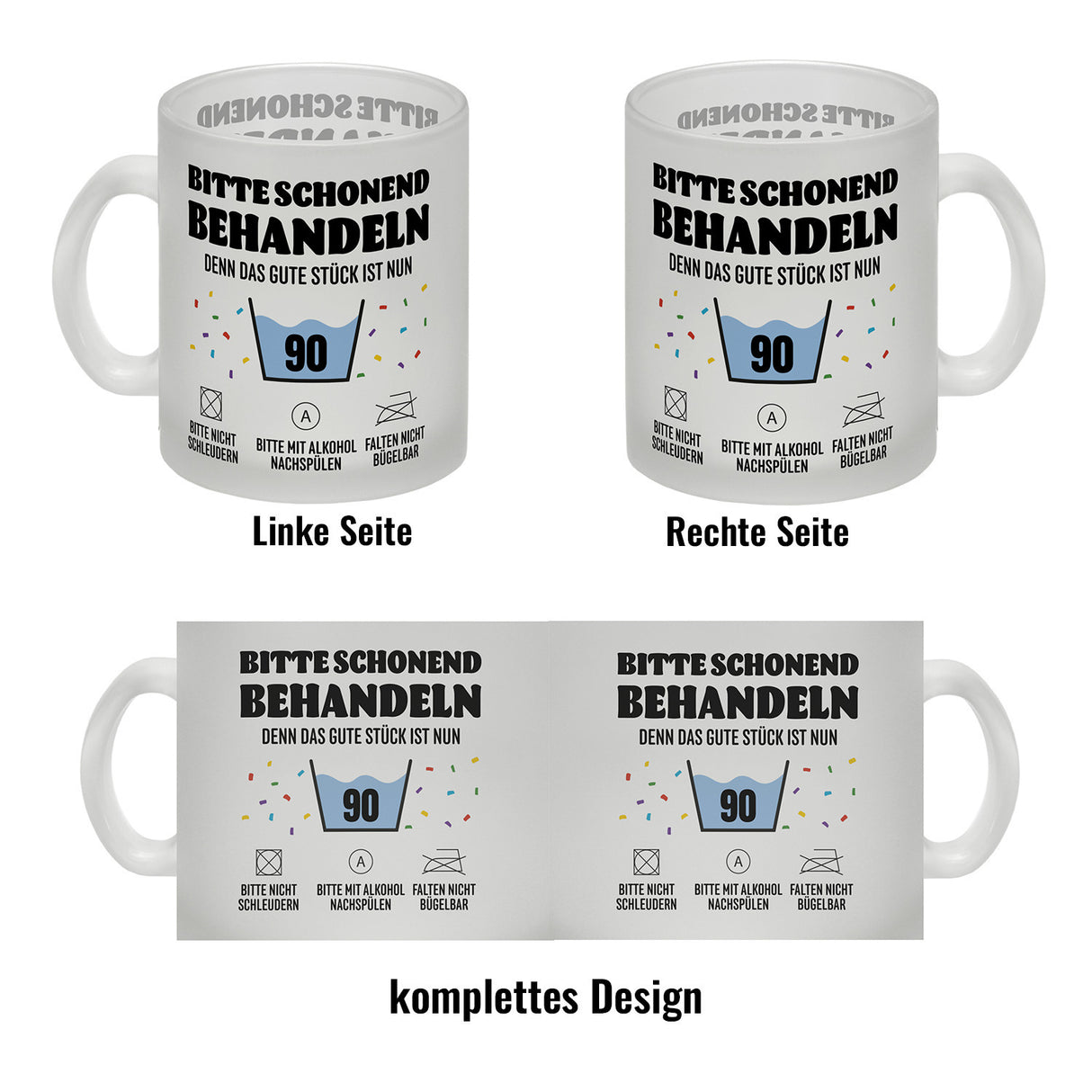 Bitte schonend behandeln - 90. Geburtstag Kaffeebecher