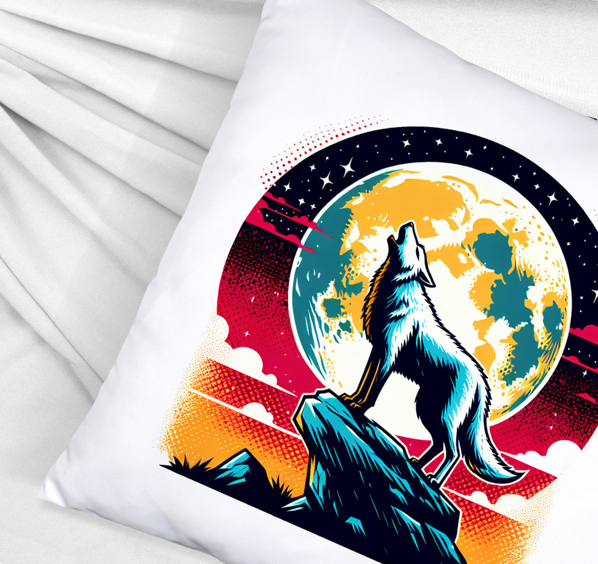 Wolf Vollmond Kissen