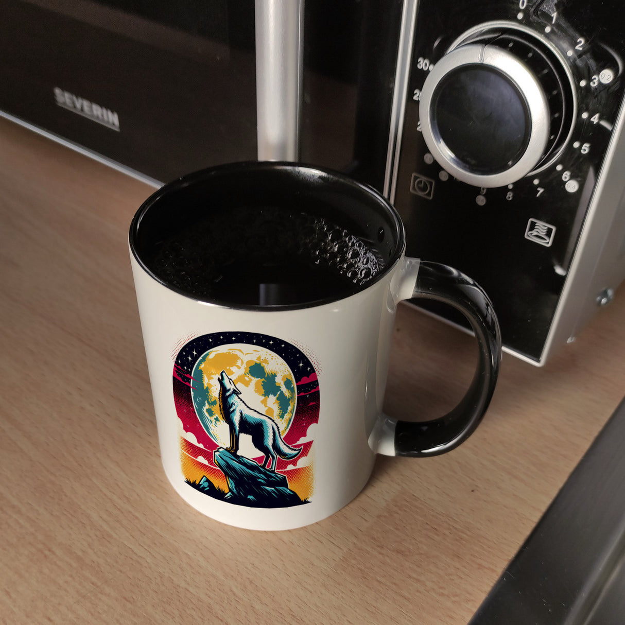 Wolf Vollmond Kaffeebecher