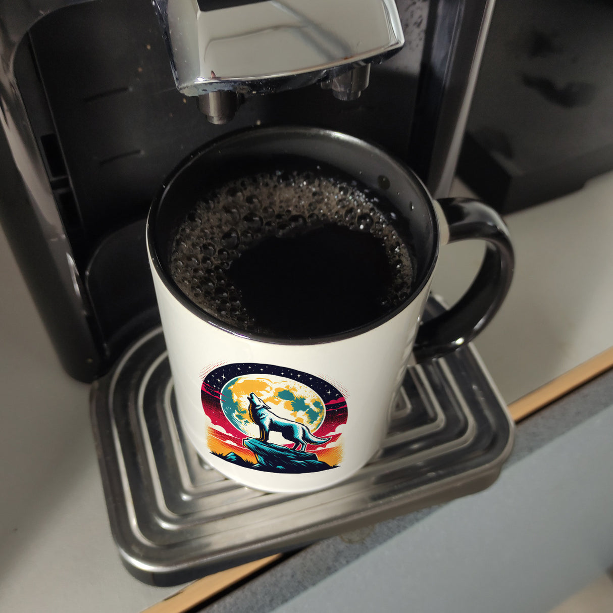 Wolf Vollmond Kaffeebecher
