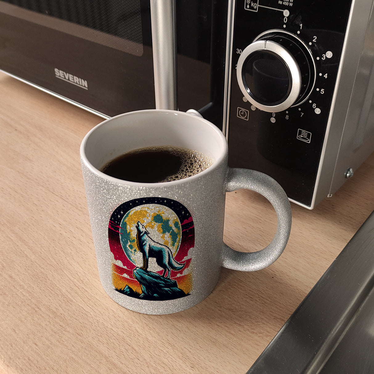 Wolf Vollmond Kaffeebecher