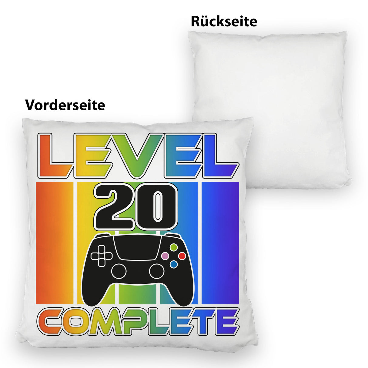20. Geburtstag Gamer Kissen mit Spruch Level 20 complete