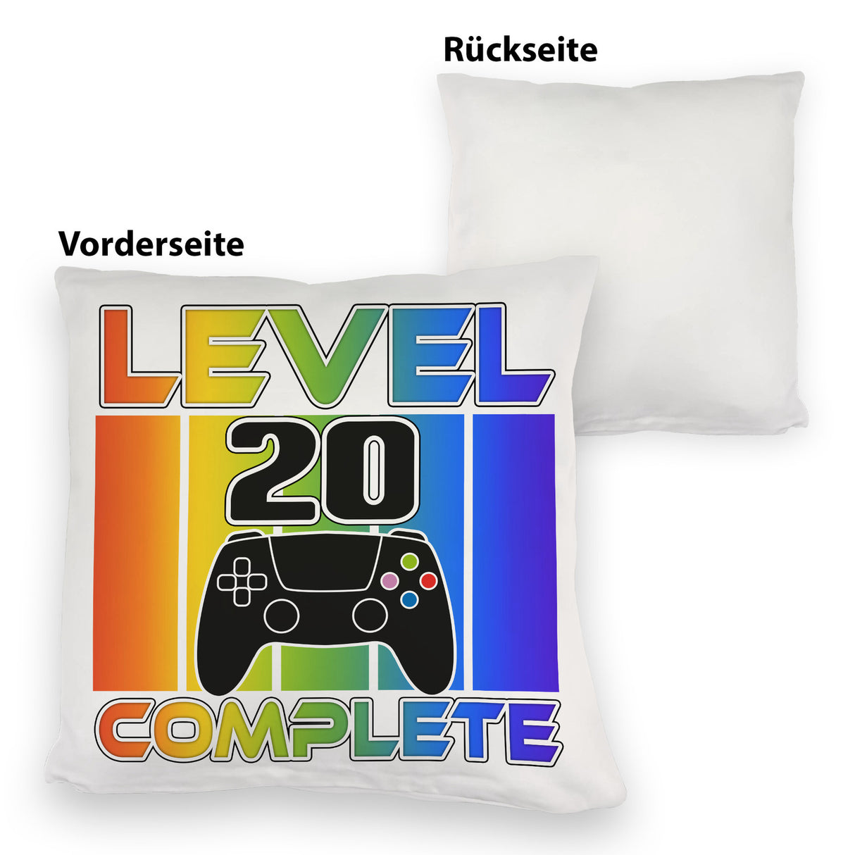 20. Geburtstag Gamer Kissen mit Spruch Level 20 complete